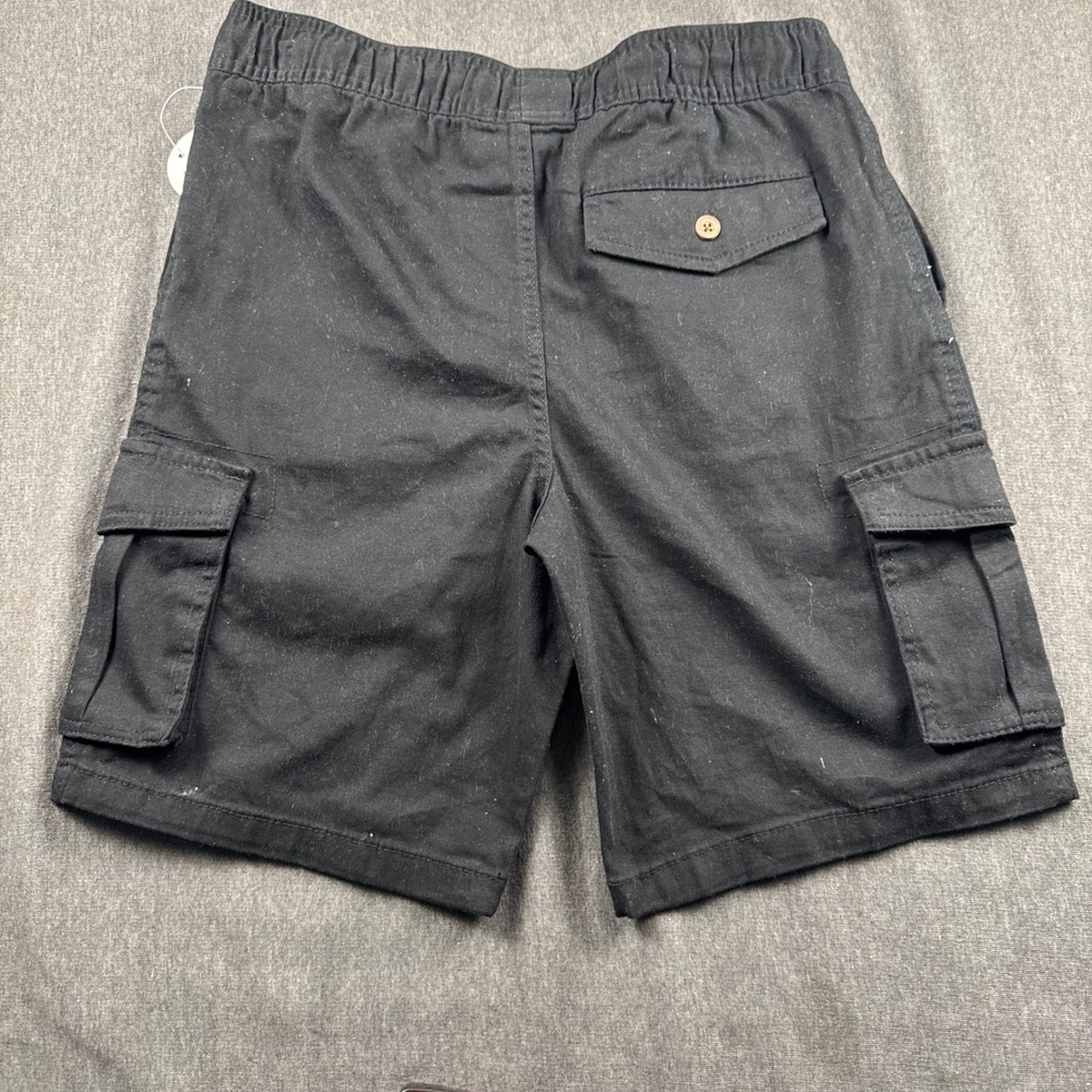 Wonder Nation Boys Black Cargo Shorts XL 14-16 Pull On Elastic Waist NWT - Picture 2 of 6